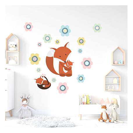 Kindersticker mit Fuchs im Korb